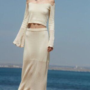 Peregrina Marilu Skirt and Marilu Top in Organic White (FULL SET)